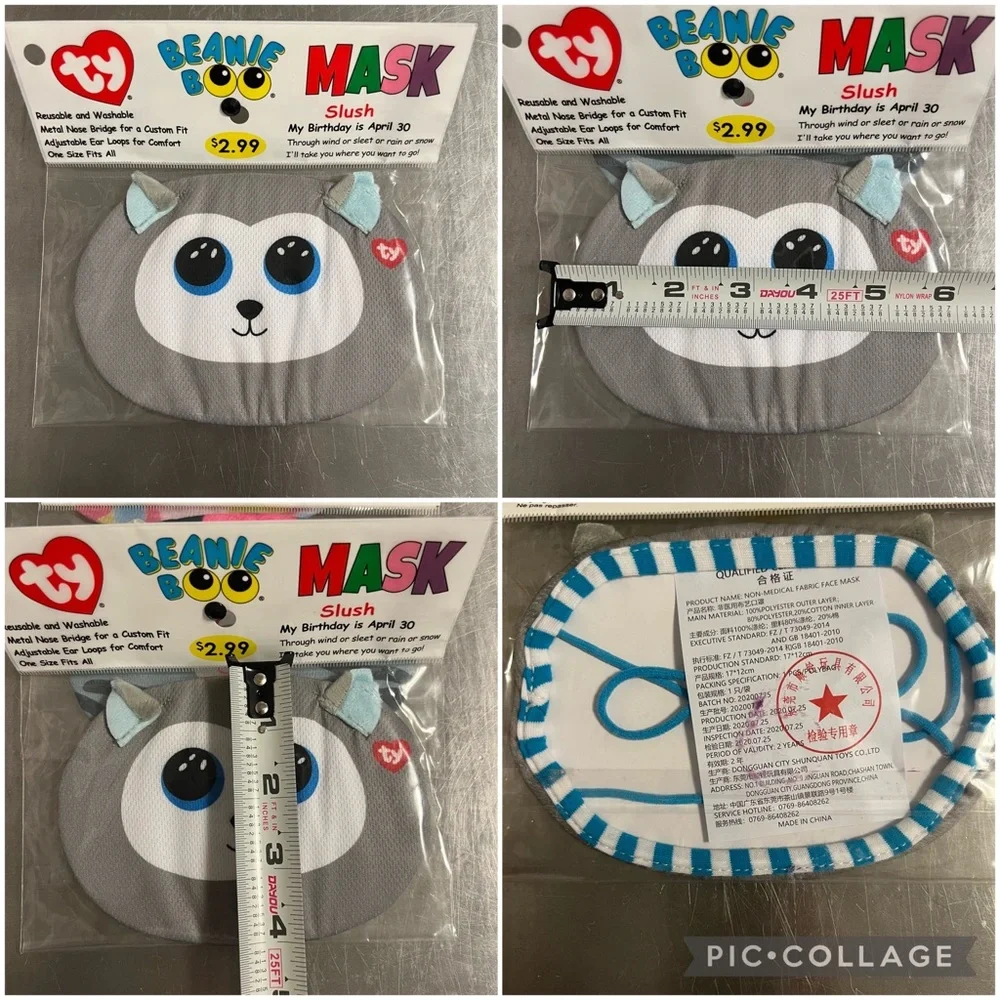 Ty Beanie Boo Face Masks Set of 3